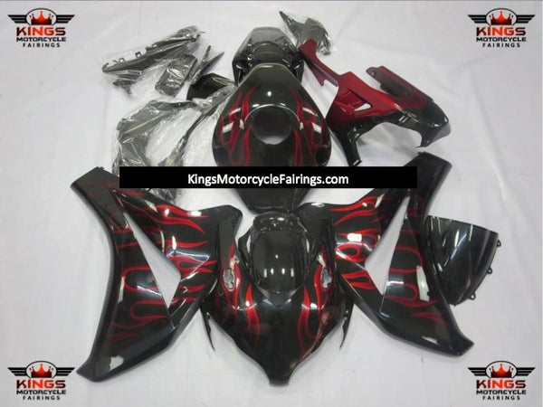 Honda CBR1000RR (2008-2011) Black & Red Flame Fairings