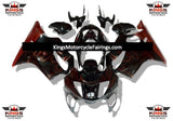 Black and Red Flames Fairing Kit for a 1999 & 2000 Honda CBR600F4 motorcycle