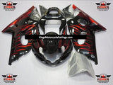 Suzuki GSXR750 (2000-2003) Black & Red Flame Fairings at KingsMotorcycleFairings.com