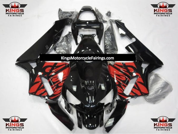 Honda CBR600RR (2005-2006) Black & Red Tribal Fairings