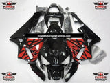 Black and Red Tribal Fairing Kit for a 2005 and 2006 Honda CBR600RR motorcycle