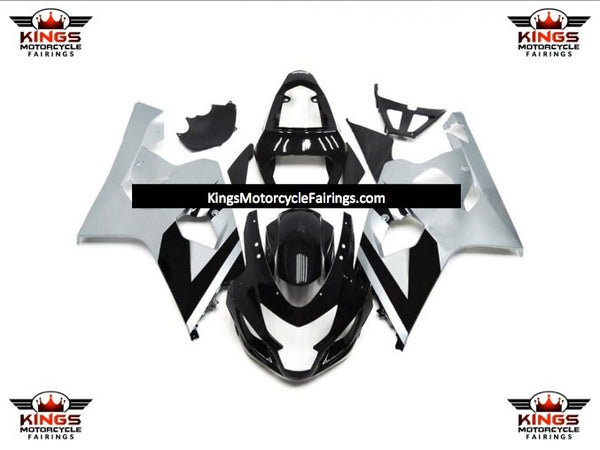 Suzuki GSXR600 (2004-2005) Black & Silver Fairings