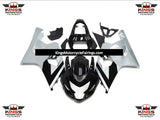 Black and Silver Fairing Kit for a 2004 & 2005 Suzuki GSX-R750 motorcycle
