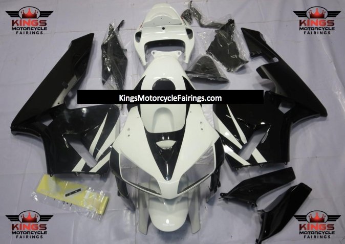 Black and White Fairing Kit for a 2005 and 2006 Honda CBR600RR motorcycle