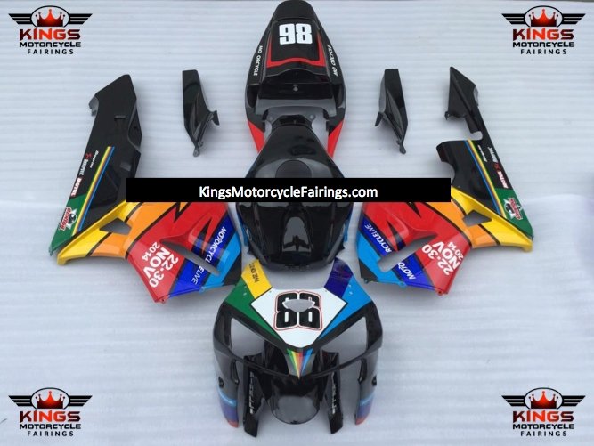 Black Rainbow #86 Fairing Kit for a 2005 and 2006 Honda CBR600RR motorcycle