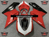 Red, White, Black and Gold Fairing Kit for a 2007, 2008, 2009, 2010, 2011 & 2012 Ducati 1198 motorcycle