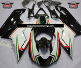 White, Black, Red and Green Fairing Kit for a 2007, 2008, 2009, 2010, 2011, 2012, 2013 & 2014 Ducati 848 motorcycle