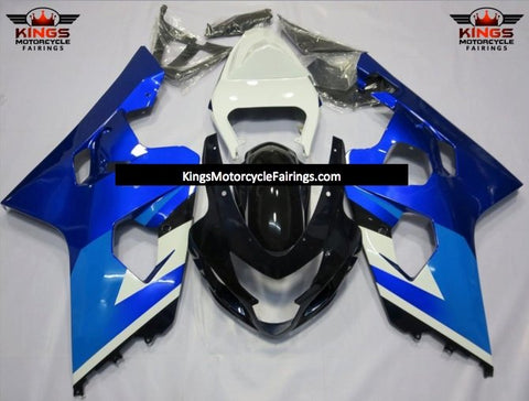 Suzuki GSXR600 (2004-2005) Black, Blue & White Fairings