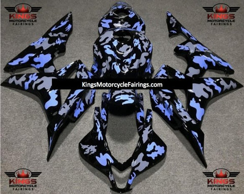 Honda CBR600RR (2007-2008) Black, Gray & Blue Camouflage Fairings