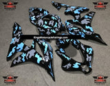 Black, Gray and Light Blue Camouflage Fairing Kit for a 2007 and 2008 Honda CBR600RR motorcycle