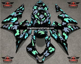 Black, Gray and Light Green Camouflage Fairing Kit for a 2007 and 2008 Honda CBR600RR motorcycle