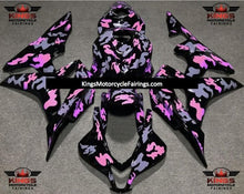 Black, Gray & Pink Camouflage Fairing Kit for a 2007 and 2008 Honda CBR600RR motorcycle