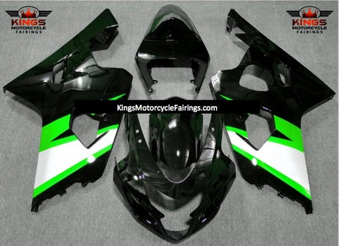 Suzuki GSXR600 (2004-2005) Black, Green & Silver Fairings