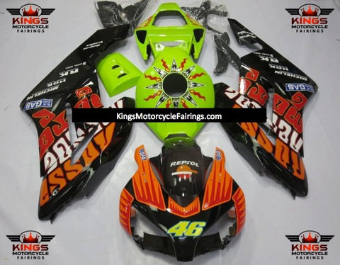 Honda CBR1000RR (2004-2005) Black, Orange & Green Rossi Fairings