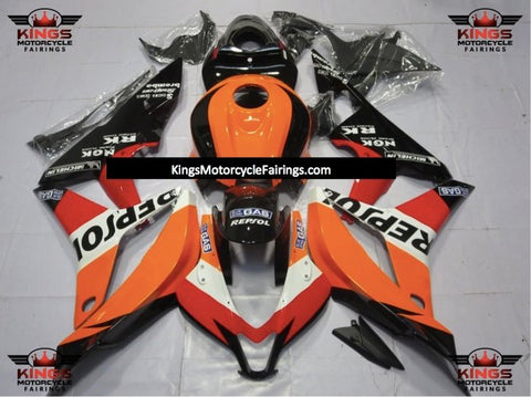 Honda CBR600RR (2007-2008) Black, Orange, Red & White Repsol Fairings