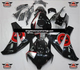 Black, Red and Silver Continental Fairing Kit for a 2008, 2009, 2010 & 2011 Honda CBR1000RR motorcycle