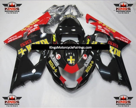 Suzuki GSXR600 (2004-2005) Black, Red & Yellow Rizla Fairings
