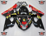 Black, Red and Yellow Rizla Fairing Kit for a 2004 & 2005 Suzuki GSX-R750 motorcycle