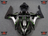 Black, Silver and Green Pinstripe Fairing Kit for a 2006 & 2007 Honda CBR1000RR motorcycle