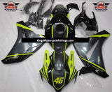 Black, Neon Yellow & Silver Fairing Kit for a 2008, 2009, 2010 & 2011 Honda CBR1000RR motorcycle