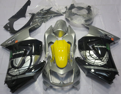 Kawasaki Ninja 250R (2008-2013) Silver, Black & Yellow Fairings