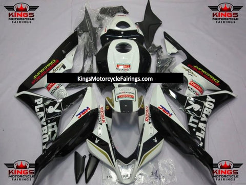 Honda CBR600RR (2007-2008) Black, White & Gold Playboy Fairings