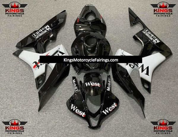 Honda CBR600RR (2007-2008) Black, White & Red West Fairings