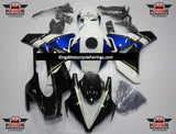 Black, White, Blue and Gold Fairing Kit for a 2008, 2009, 2010 & 2011 Honda CBR1000RR motorcycle