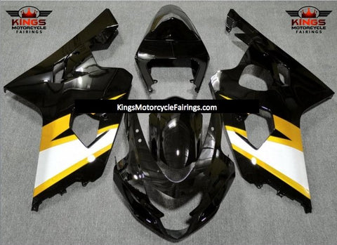 Suzuki GSXR600 (2004-2005) Black, Yellow & Silver Fairings
