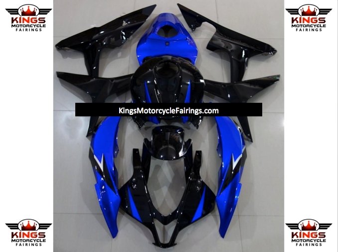 Blue, Black and Silver Fairing Kit for a 2007 and 2008 Honda CBR600RR motorcycle