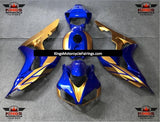 Gold and Blue Fairing Kit for a 2006 & 2007 Honda CBR1000RR motorcycle