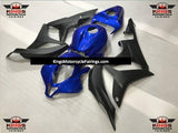 Royal Blue and Matte Black Fairing Kit for a 2007 and 2008 Honda CBR600RR motorcycle
