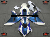 Blue and White Fairing Kit for a 2008, 2009, 2010 & 2011 Honda CBR1000RR motorcycle