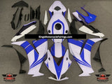 Blue and White Fairing Kit for a 2012, 2013, 2014, 2015 & 2016 Honda CBR1000RR motorcycle