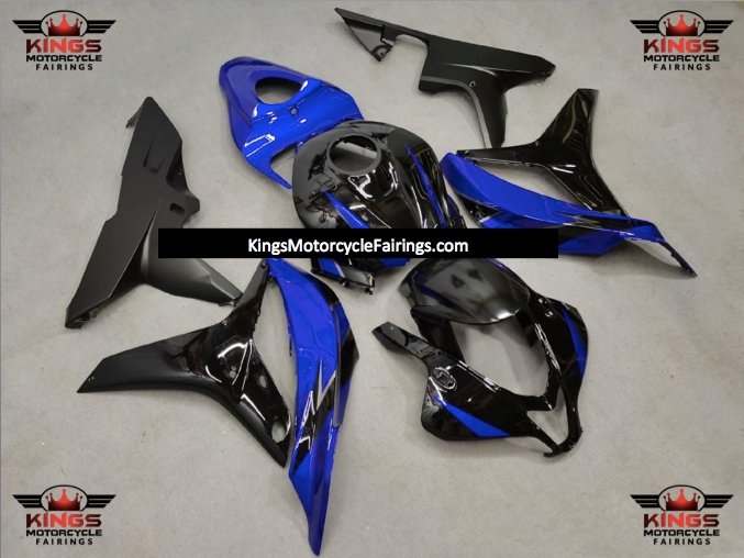 Blue, Black and Matte Black Fairing Kit for a 2007 and 2008 Honda CBR600RR motorcycle