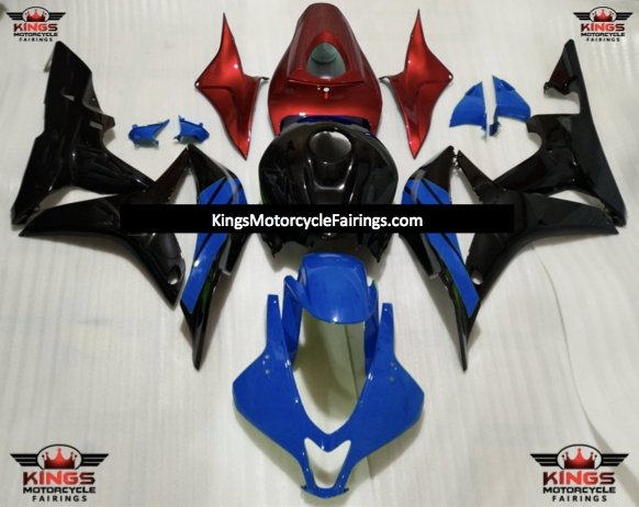 Blue, Black and Red Fairing Kit for a 2007 and 2008 Honda CBR600RR motorcycle