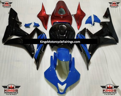 Blue, Black and Red Fairing Kit for a 2007 and 2008 Honda CBR600RR motorcycle