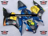 Blue, Black and Yellow Shark Fairing Kit for a 2009, 2010, 2011 & 2012 Honda CBR600RR motorcycle