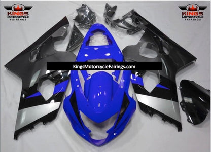 Suzuki GSXR750 (2004-2005) Blue, Gray, Black & Silver Fairings