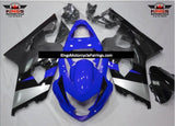 Blue, Gray, Black and Silver Fairing Kit for a 2004 & 2005 Suzuki GSX-R750 motorcycle