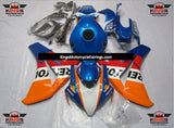 Blue, Orange, White and Red Repsol Fairing Kit for a 2008, 2009, 2010 & 2011 Honda CBR1000RR motorcycle
