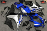 Blue, Silver and Black Fairing Kit for a 2007 and 2008 Honda CBR600RR motorcycle