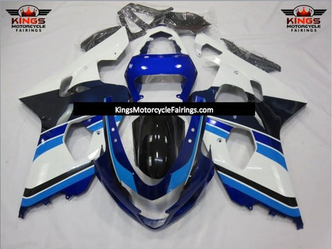 Suzuki GSXR750 (2004-2005) Blue, White, Light Blue, Black and Dark Blue Fairings