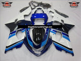 Blue, White, Light Blue, Black and Dark Blue Fairing Kit for a 2004 & 2005 Suzuki GSX-R750 motorcycle