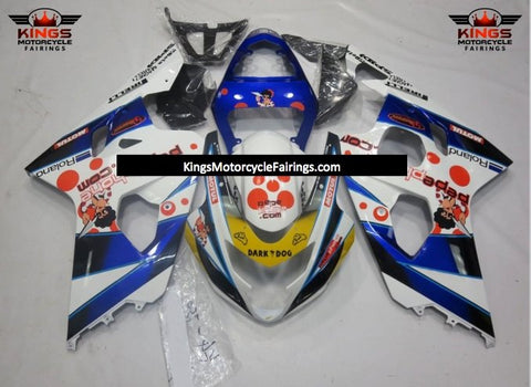 Suzuki GSXR600 (2004-2005) Blue, White, Red & Yellow Dark Dog Fairings