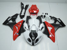 White, Red and Matte Black Fairing Kit for a 2009, 2010, 2011, 2012, 2013 & 2014 BMW S1000RR motorcycle