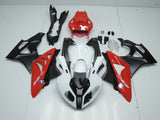White, Red and Matte Black Fairing Kit for a 2009, 2010, 2011, 2012, 2013 & 2014 BMW S1000RR motorcycle
