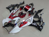 White, Candy Red and Black Fairing Kit for a 2009, 2010, 2011, 2012, 2013 and 2014 BMW S1000RR motorcycle