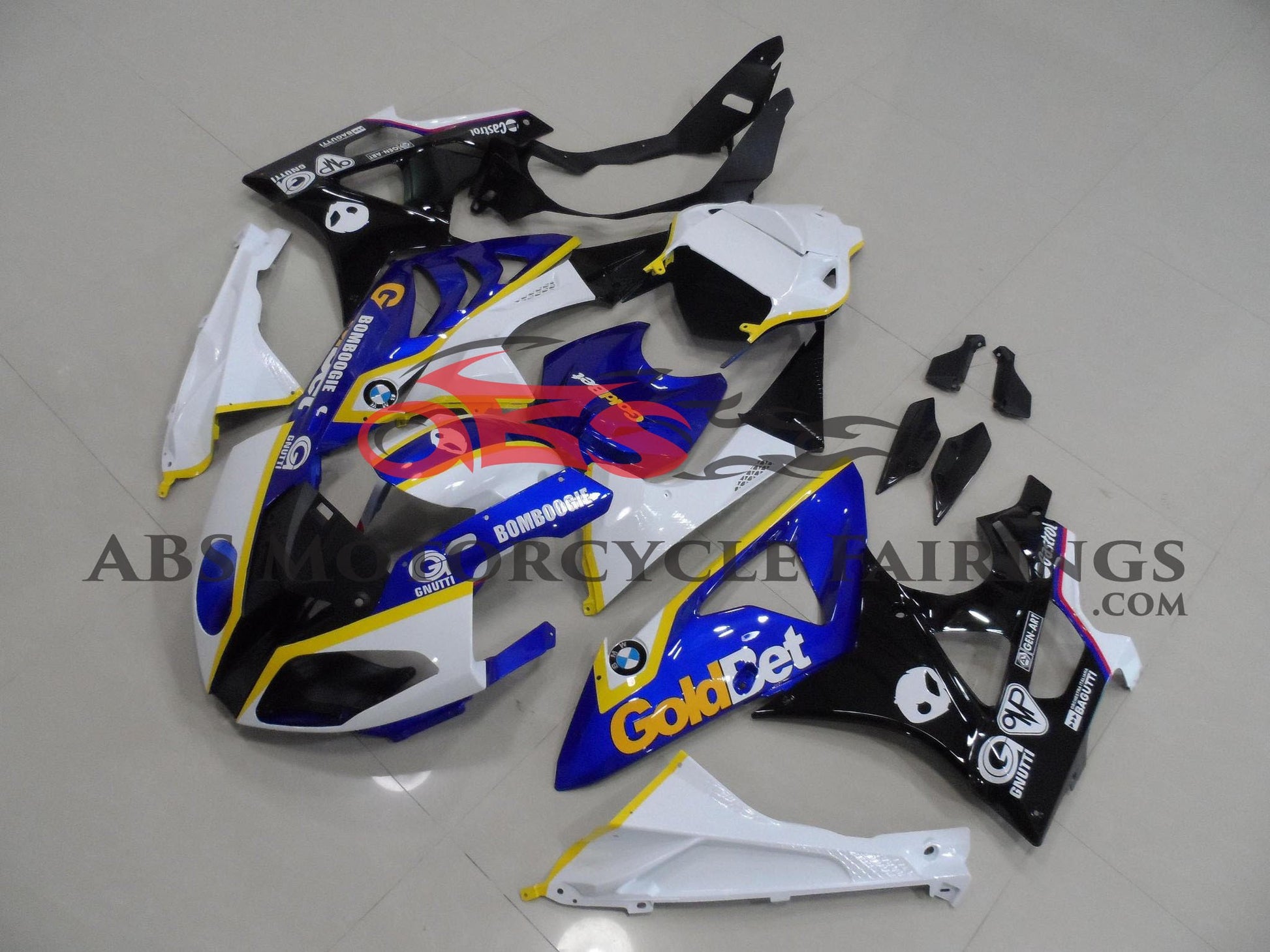 BMW S1000RR (2009-2014) White, Blue, Black & Yellow Fairings