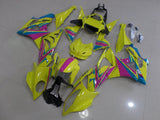 Yellow, Pink and Blue Fairing Kit for a 2009, 2010, 2011, 2012, 2013 and 2014 BMW S1000RR motorcycle